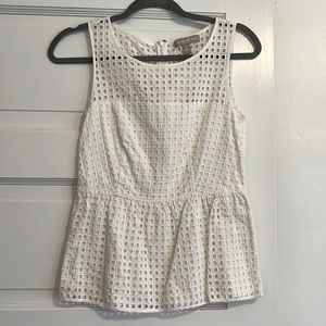 Banana Republic White peplum tank top